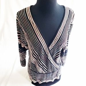 Nine West Multi-stripe Wrap Sweater